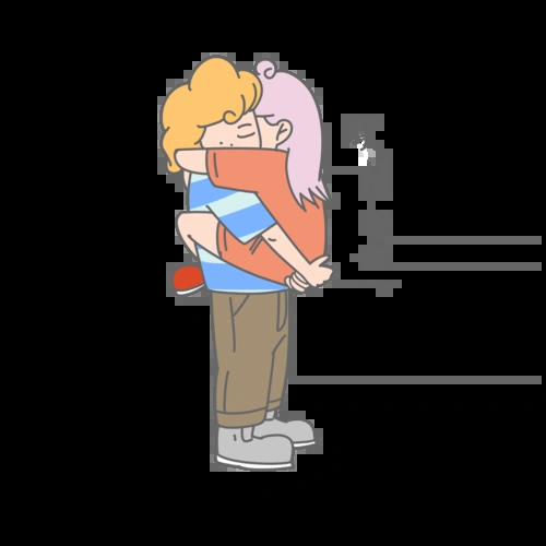 七夕爱情情侣深情拥抱表情包