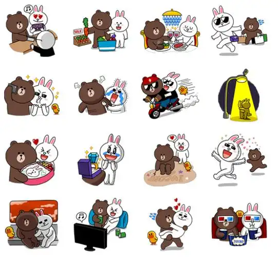 2011年,通讯软件line推出付费表情包linefriends.