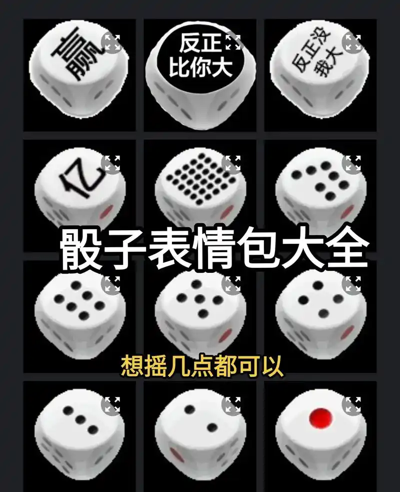 摇骰子表情包1-6点动图.抖音搜索[神图君]进入小程序输入-抖音